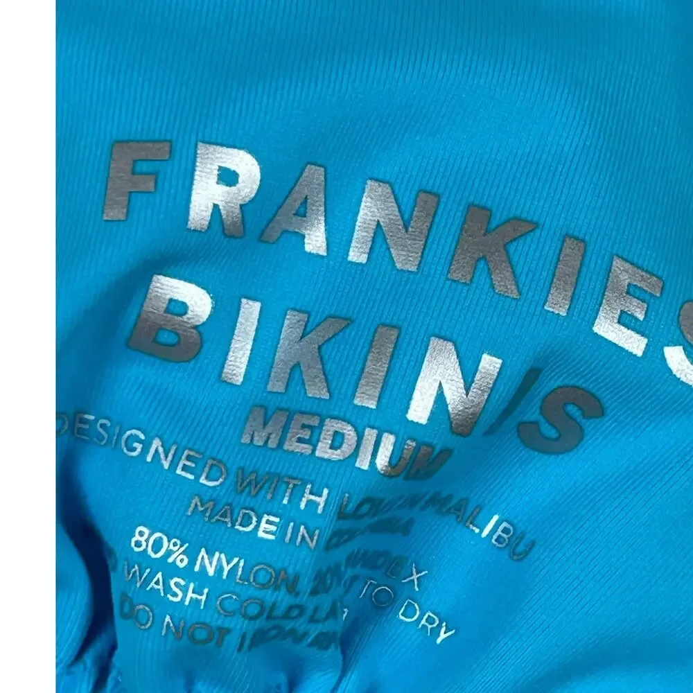 Frankie’s Bikinis Blue Triangle Bikini Top size M
